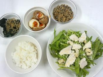 20130606-会社で料理-茹鶏の洋風サラダとナメタケ風、煮玉子はどうなったかな-05-出来上がり.jpeg